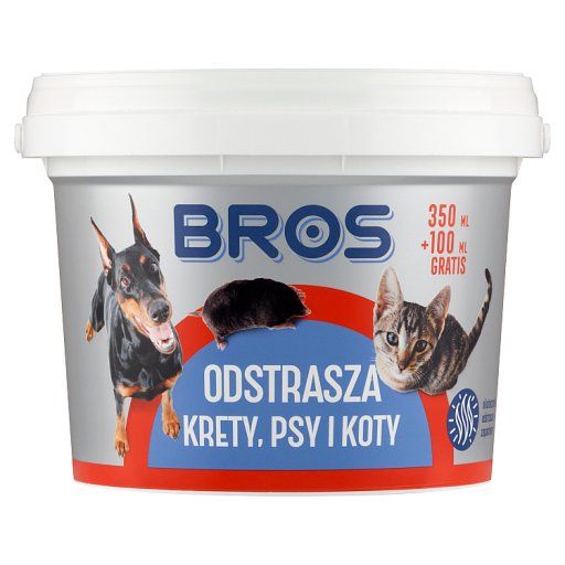 Bros Preparat w postaci proszku odstrasza krety psy i koty 450 ml