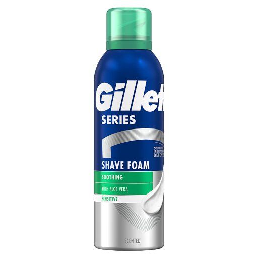 Gillette Series Łagodząca pianka do golenia z aloesem, 200 ml