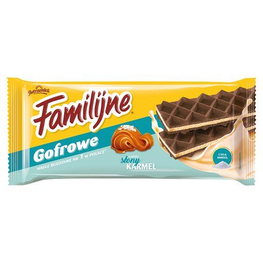 Familijne Gofrowe wafle o smaku słony karmel 140 g