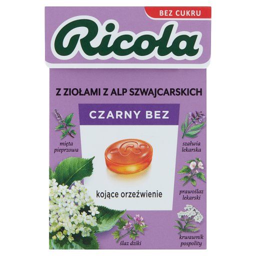 Ricola Szwajcarskie cukierki ziołowe czarny bez 27,5 g