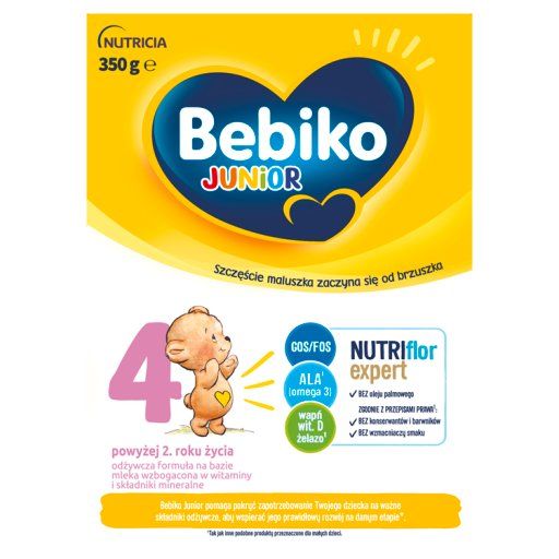 Bebiko Junior 4R Odżywcza formuła na bazie mleka dla małych dzieci powyżej 2. roku życia 350 g