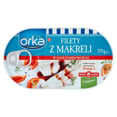 Dobry Wybór Orka Filety z makreli w sosie pomidorowym 170 g