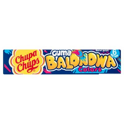 Chupa Chups Colors Guma balonowa o smaku niebieskiej maliny 27,6 g (6 sztuk)